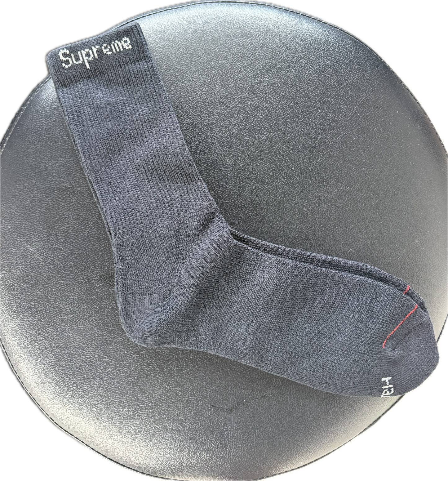 Single Black Supreme Sock