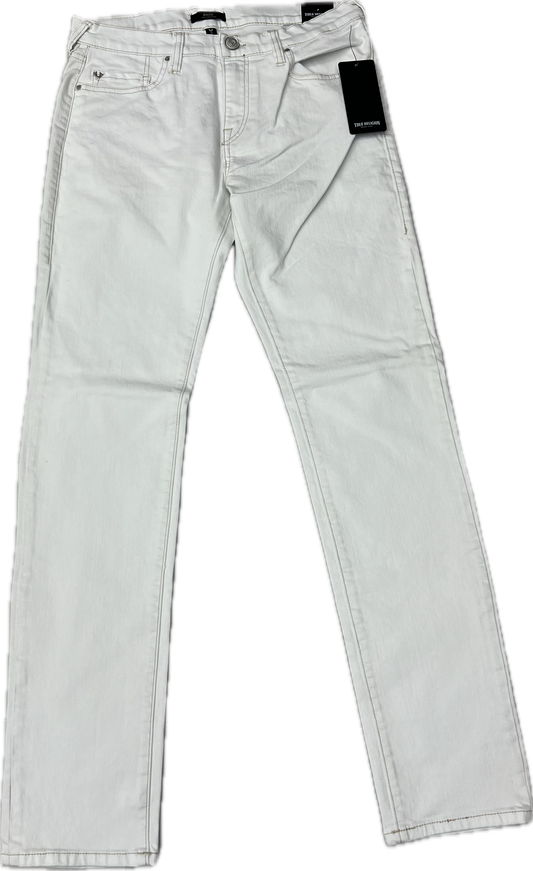 White True Religion Jeans (Brown Stitching)