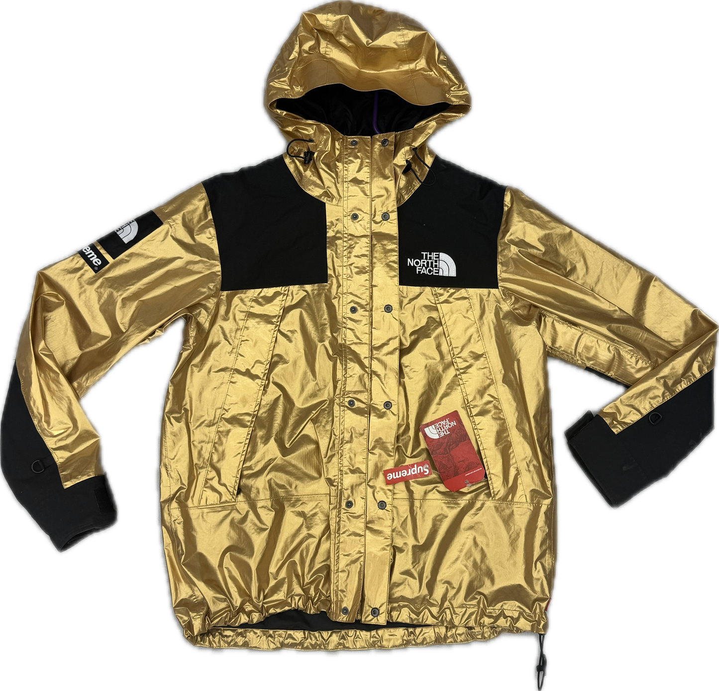 Gold Supreme North face Zip Up