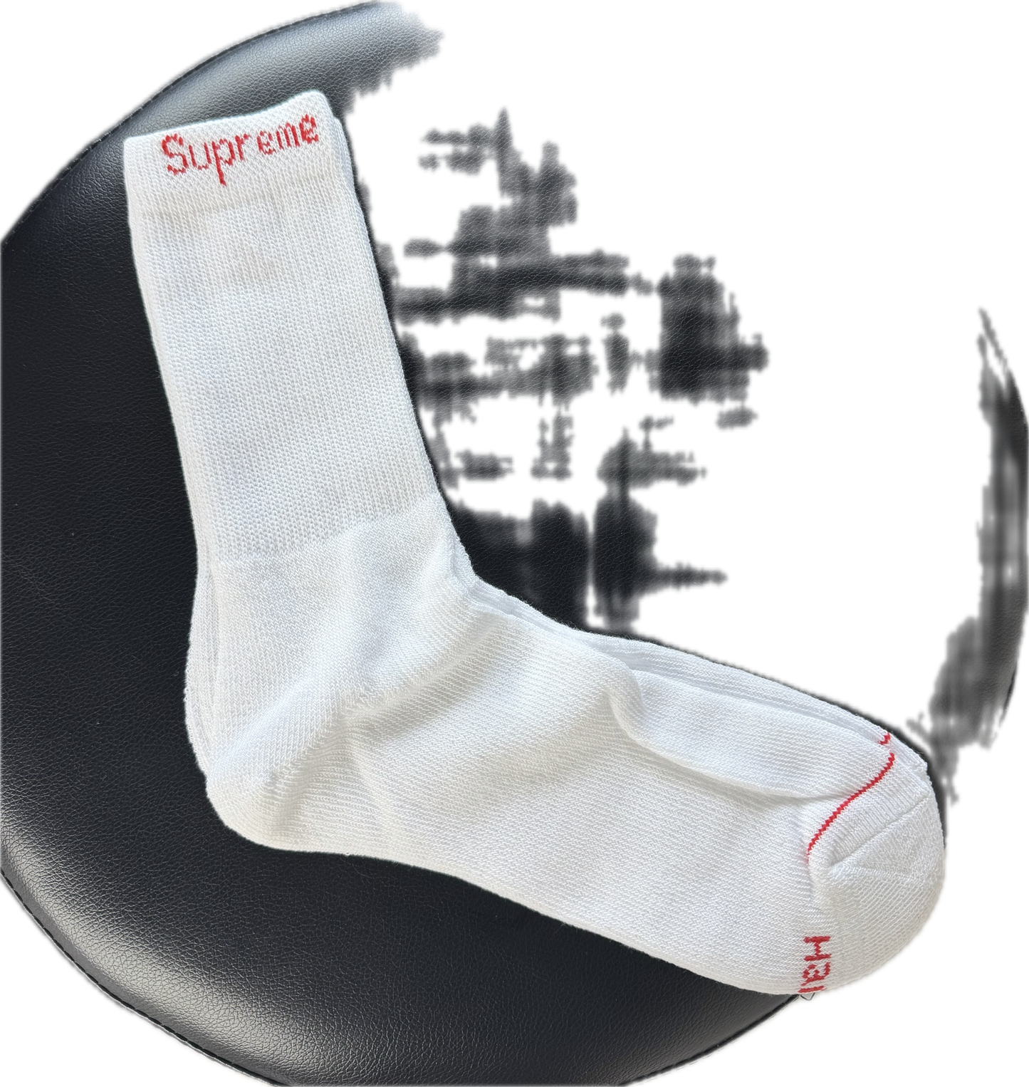 Single White Supreme Sock