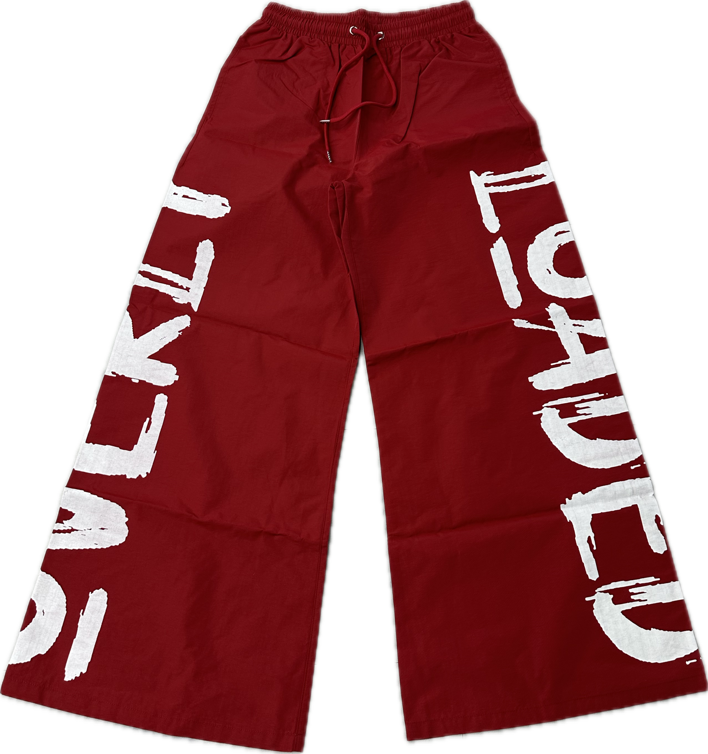 Red Nylon Overly Loaded Pants